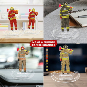 Personalized Firefighter Uniform Acrylic Shaking Stand