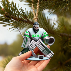Hockey Goalie Christmas Ornament, Personalized Ornament