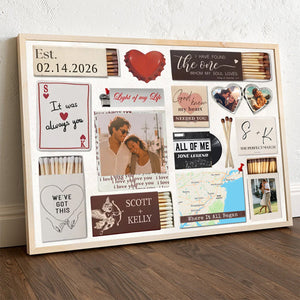 Love Story Scrapbook Canvas - Personalized Valentine’s Day Gift for Couples