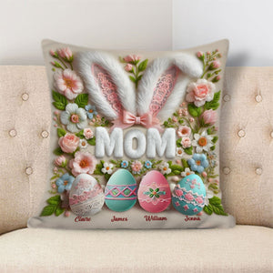 Personalized Easter Bunny Grandma Pillow - Custom Name Throw Pillow Gift for Grandma, Mother's Day