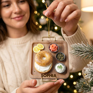 Personalized Bagel & Lox Christmas Ornament โ Funny Bagel Lover Gift, Brunch & Foodie Keepsake