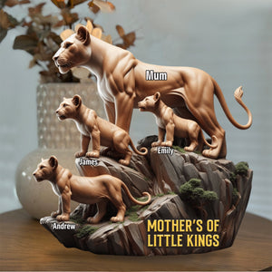 Personalized Lion Mom And Kids Shape Acrylic Block Plaque, Mother's Day Gift For Mom