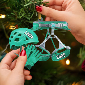 Rock Climbing Equipment Personalized Christmas Ornament, Gift for Rock Climbing Enthusiast