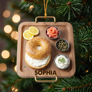 Personalized Bagel & Lox Christmas Ornament โ Funny Bagel Lover Gift, Brunch & Foodie Keepsake