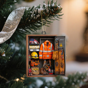 Customize This Unique Lineman Tribute Featuring Jacket And Tools, Personalized Custom Wood Ornament, Gift For Linemen And Utility Workers