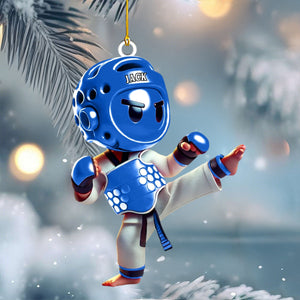 Custom Name Taekwondo Christmas Ornament - Personalized Ornament