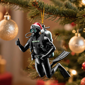 Custom Name Scuba Diving Ornament Personalized Ornament Christmas Gift for Diver