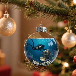 Diving Home For Christmas Personalized Scuba Diving Ornament