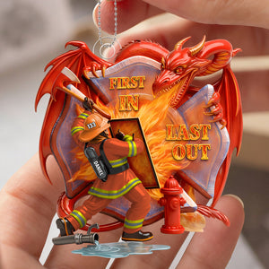 Firefighting With Fire - Personalized Acrylic Ornament Gifts For Firefighter