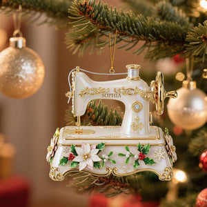 Custom Name Sewing Machine Ornament - Personalized Gifts For Sewing Lovers