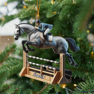 Horse Racer Personalized Christmas Ornament,Gift for Horse Lovers