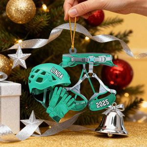 Rock Climbing Equipment Personalized Christmas Ornament, Gift for Rock Climbing Enthusiast