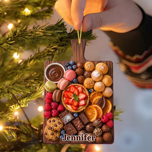 Assorted Charcuterie Board Ornament โ Personalized Christmas Tree Hanging Decoration Gift For Foodie