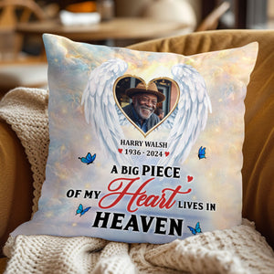 A Big Piece Of My Heart Lives In Heaven - Personalized Memorial Pillow