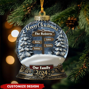 Merry Christmas 2024 - Personalized Family Christmas Acrylic Ornament