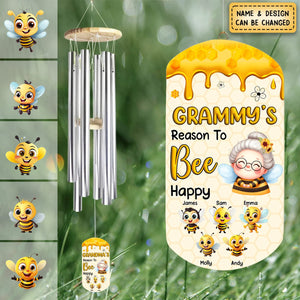 Grandma's Reasons To Bee Happy Personalized Wind Chimes
