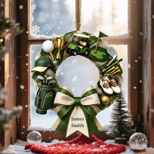 "Golf Lover Dream" โ Personalized Christmas Wreath Ornament | Gift For Golfers