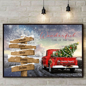 Personalized Snow Scenery Truck Vintage Poster