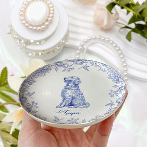 Chinoiserie Dog Breeds - Personalized Jewelry Dish