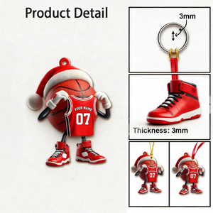 Custom Name Basketball Personalized Acrylic Ornament Basketball Lover Christmas Gift