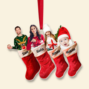 Custom Photo Personalized Acrylic Christmas Stocking Ornament
