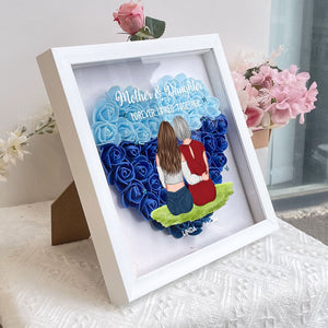Forever Linked Together - Personalized Flower Shadow Box Gift For Mother & Daughter