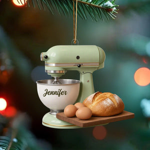 Baking Gift For Home Bakers โ Personalized Retro Kitchen Mixer Christmas Ornament