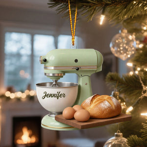 Baking Gift For Home Bakers โ Personalized Retro Kitchen Mixer Christmas Ornament