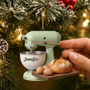 Baking Gift For Home Bakers โ Personalized Retro Kitchen Mixer Christmas Ornament