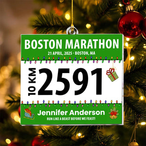 Race Bib For Runner - Personalized Acrylic Ornament