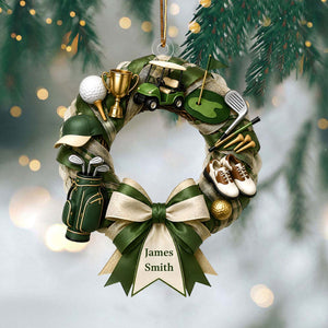 "Golf Lover Dream" โ Personalized Christmas Wreath Ornament | Gift For Golfers