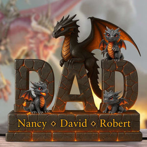 Fire Dragon Dad Acrylic Plaque Personalized Gifts For Dad