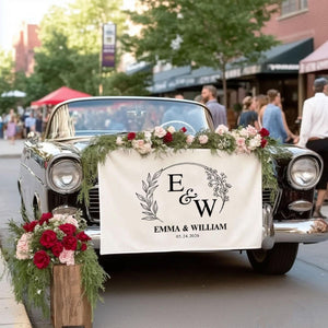 Personalized Wedding Table Runner, Custom Wedding Banner with Initials, Sweetheart Table Decor