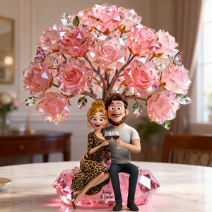 Cheers To Love Couple Acrylic Plaque - Personalized Gifts For Husband, Wife, Boyfriend, Girlfriend