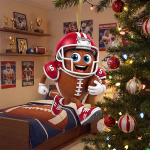 American Football Fan Gift โ Personalized Cute Mascot Acrylic Hanging Ornament