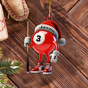 Personalized Name Billiard Ornament, Billiard Lover Christmas Gift