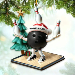 Custom Name Bowling Personalized Acrylic Ornament Bowling Lover Christmas Gift