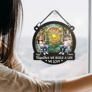 You And Me We Got This Beach Lake Campsite View - Personalized Couple Window Suncatcher Ornament