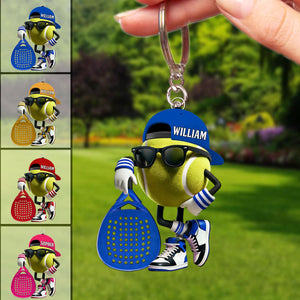 Personalized Custom Name Padel Acrylic Keychain, Gift for Tennis Lover