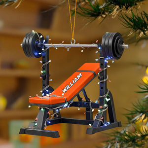 Personalized Weight Bench Christmas Ornament
