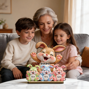 Grandma Bunny Easter Eggs - Personalized Wooden Plaque - Easter Decor for Grandma