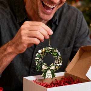 "Golf Lover Dream" โ Personalized Christmas Wreath Ornament | Gift For Golfers