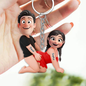 Naughty Personalized Couple Acrylic Keychain - Gifts For Couple