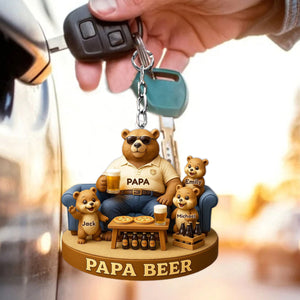Bear Dad Bod Acrylic Keychain Personalized Gifts For Dad