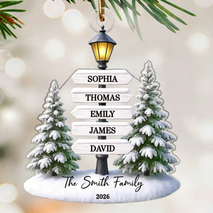 Christmas Decoration โ Personalized Family Name Tree Acrylic Ornament