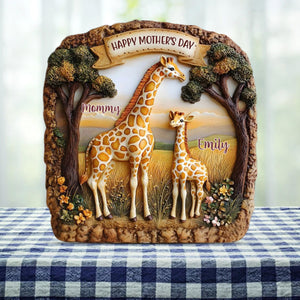 Giraffe Mom - Personalized Acrylic Plaque For Mother's Day Gift