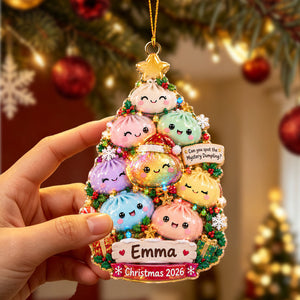 Personalized Dumpling Christmas Tree Ornament โ Custom Name Holiday Keepsake
