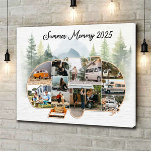 Personalized Campervan Collage Canvas Travel Memory Gift For The Camper