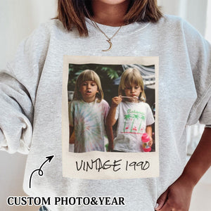 Uniseks custom vintage foto- Personalized Sweatshirt