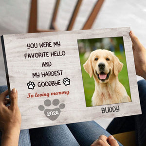 My Hardest Goodbye - Personalized Pet Memorial Canvas